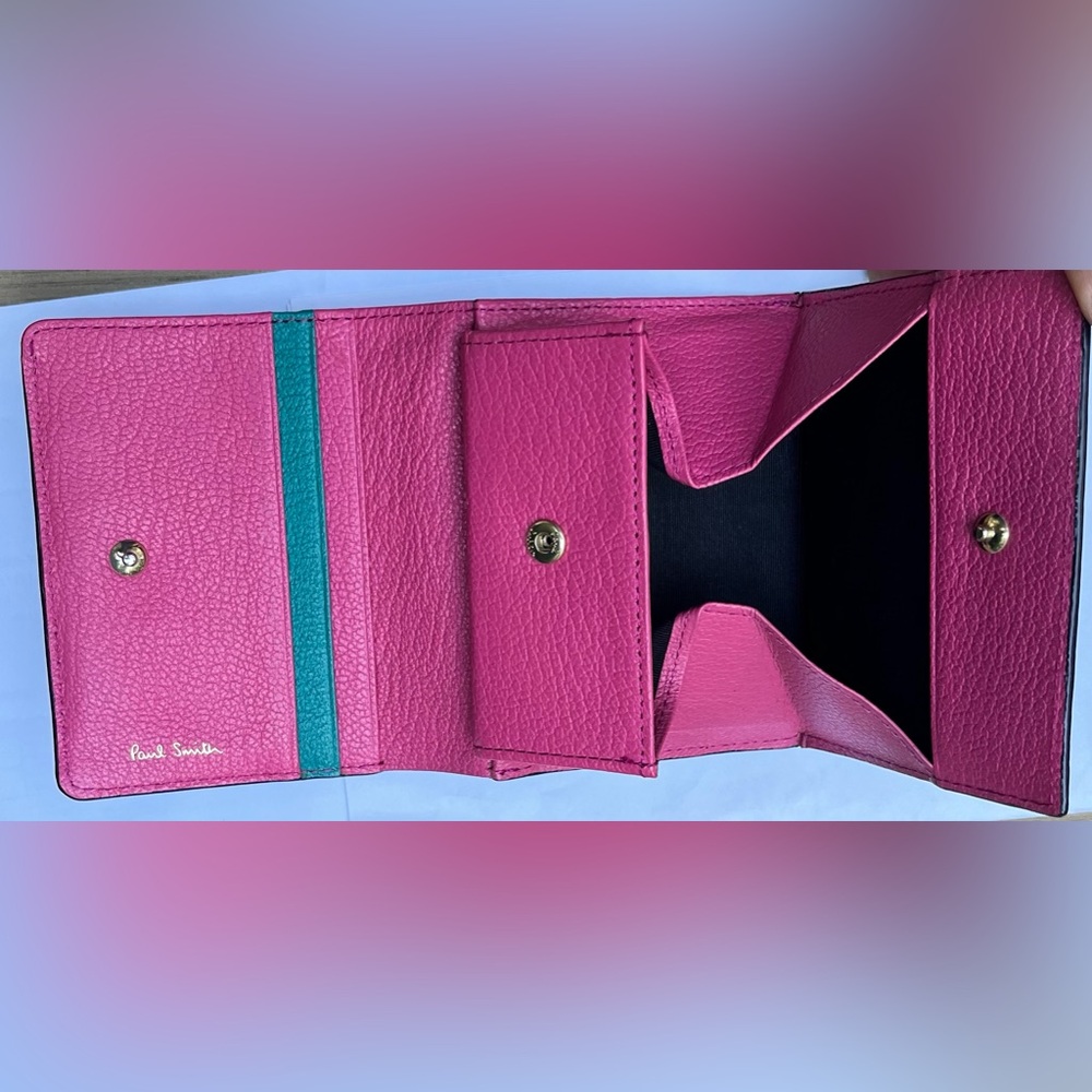 Paul Smith Pink and Blue Leather Wallet GUC